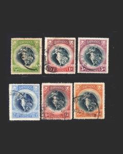 VINTAGE: BARBADOS 1920 USD LH SCOTT # 141-42 144-45-47.151 $ 51.75 # VSABAR1920D