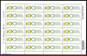 3326 BRAZIL 2016 BRAZILIAN ACADEMY OF SCIENCES, CENT., LOGO RHM C-3589 SHEET MNH