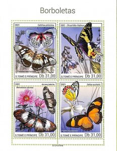 A9236 - S.TAKE AND PRINCE - MISPERF ERROR Stamp Sheet 2021 - Insects Butterflies-