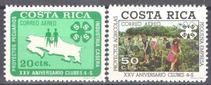 ZAYIX Costa Rica C596-C597 MNH Air Post Maps 4-S Club Agriculture 102722S20