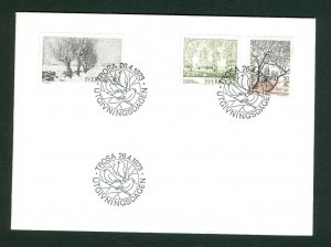 Sweden.  Fdc  1973.  Nature Designs Trees.  Engraver M. Franzen