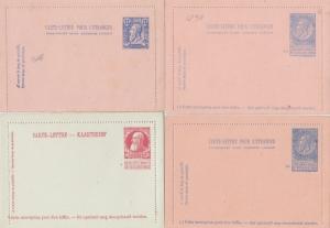 Belgium 8 Letter Cards 1880s & 1890s Unused