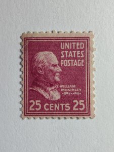 SCOTT #829 SINGLE MINT NEVER HINGED BEAUTY TWENTY FIVE CENT WILLIAM MCKINLEY