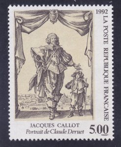 France 2297 MNH 1992 Portrait of Jacques Callot by Claude Deruet Issue