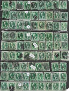 158 Used, 3c. Washington, 135 stamps, scv: $135,  FREE INSURED SHIPPING,108