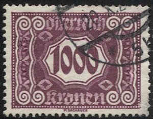 AUSTRIA 1923  1000k Postage Due Sc J124 Used VF