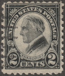 Usa, stamp, Scott#612,  used, hinged,  Perf 10.0, Harding, president