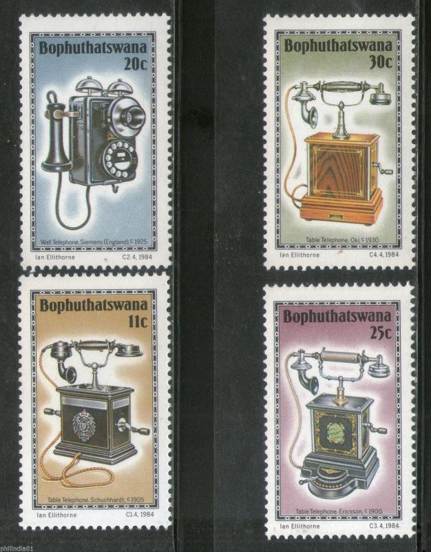 Bophuthatswana 1984 History of Telephones Science Telecom Sc 125-28 MNH # 3952