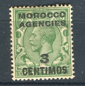 MOROCCO AGENCIES; 1917-20s early GV surcharged issue Mint hinged 3c.