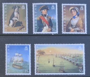 GIBRALTAR 1998 BATTLE OF THE NILE SG839/843  UNMOUNTED MINT