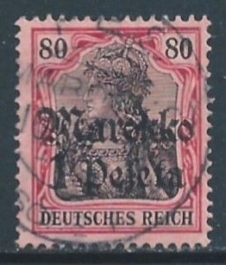 Germany Offices in Morocco #53 Used 80pf Germania Issue Ovptd. Marokko & Su...