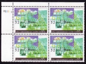 SCOTT  2980  WOMENS SUFFRAGE  32¢  PLATE BLOCK  MNH  SHERWOOD STAMP