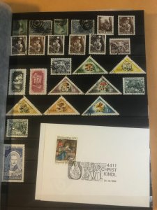 Brown Stock Book Full Of  Old U.S. Stamps & Other Countries