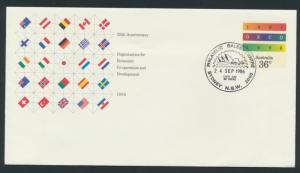 Australia PrePaid Envelope 1986 25th Anniversary  OECD Economic Development