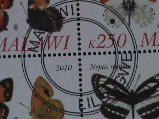 ​MALAWI-2010-PROMOTE-LOVELY BUTTERFLIES-CTO-SHEET-EST.$10 VERY FINE LAST ONE