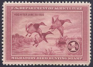 US Scott #RW2 Mint, FVF, Hinged