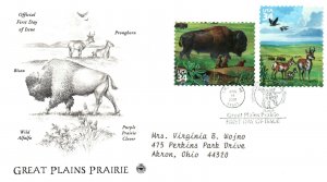 US FIRST DAY COVERS GREAT PLAINS PRAIRIE COMPLETE SET OF 10 STAMPS PCS 2001