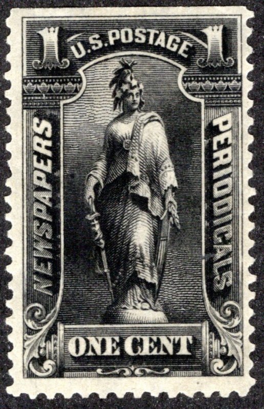PR114, USA, 1c black, 1896, wmk. 191, p. 12, MNG, VF, Newspaper Stamp