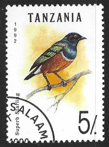 Tanzania #978 5sh Birds - Superb Starling ~ CTO