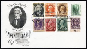 US Stamps Jackson 1963 First Day Cover 8 Early Stamp Rare Scott Value $1,400.00