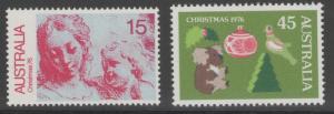 AUSTRALIA SG635/6 1976 CHRISTMAS MNH