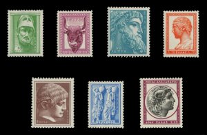 Greece #632-638 Cat$50.55, 1959 10L-2.50d, complete set, 2.50d never hinged, ...