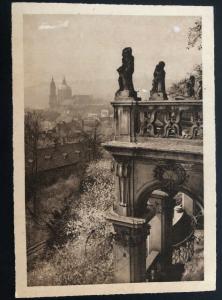 1945 Prague Czechoslovakia RPPC Postcard Cover Provisional Post WW2 Castle View