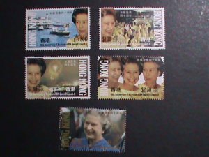 ​HONG KONG-1992- SC#619-23 40TH ANNIV: QUEEN ELIZABETH II CARONATION  MNH VF