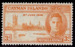 CAYMAN ISLANDS GVI SG128a, 3d orange-yellow, NH MINT. Cat £50. STOP after 1946