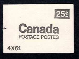 Scott BK62, 1970 Issue, 6c, 1 pane of 4 (460e), Canada booklet postage stamps