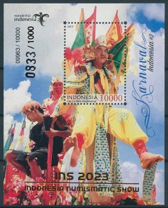 Indonesia Stamps 2023 MNH INS 2023 OVPT Numismatic Show Carnival Cultures 1v M/S