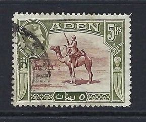 Aden Sc #26: King George VI pictorials,  5r 1939 Used. CV $20