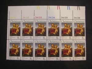 Scott 1507, 8c Madonna & Child, PB12 #34131-36 UL, MNH Christmas Beauty