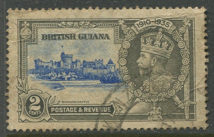 STAMP STATION PERTH British Guiana #223 Silver Jubilee Used CV$0.25