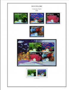 COLOR PRINTED NEW ZEALAND 2005-2010 STAMP ALBUM PAGES (98 illustrated pages)