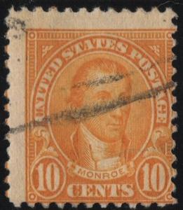 SC#562 10¢ Monroe Single (1923) Used