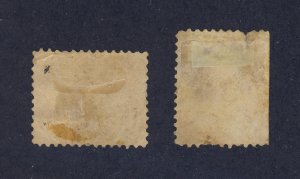 2x Canada Older Used Stamps #15-5c Beaver Fine #20-2c Victoria VG PP GV= $120.00