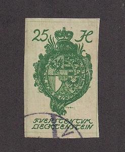 LIECHTENSTEIN SC# 22 VF U 1920