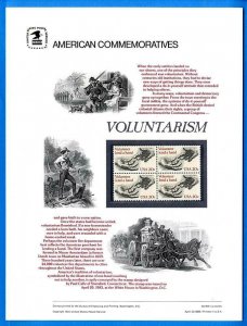 USPS COMMEMORATIVE PANEL #185 VOLUNTARISM #2039