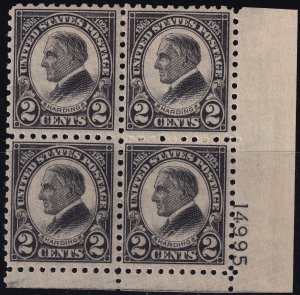 #612 Mint NH, VF, Plate number block of 4 (CV $500) (CV $32.5 - ID42499) - Jo...