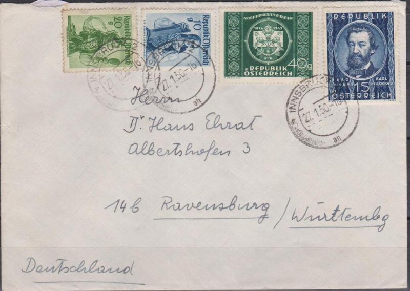 Austria #562, 565 Used On Cover (B4490L)