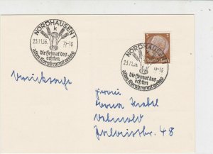 Germany 1936 Double Nordhausen1 Corn Wine Slogan Cancel Stamps Card Ref 24967