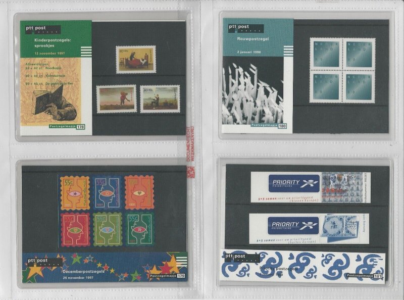 Netherlands Davo PTT Album, Mint NH Stamps & Sets, 20 Hingless Pages, 1997-99