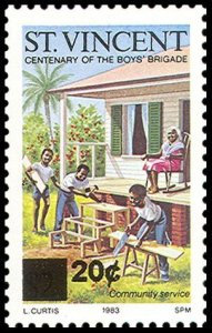 St. Vincent 20c Local Provisional Overprint