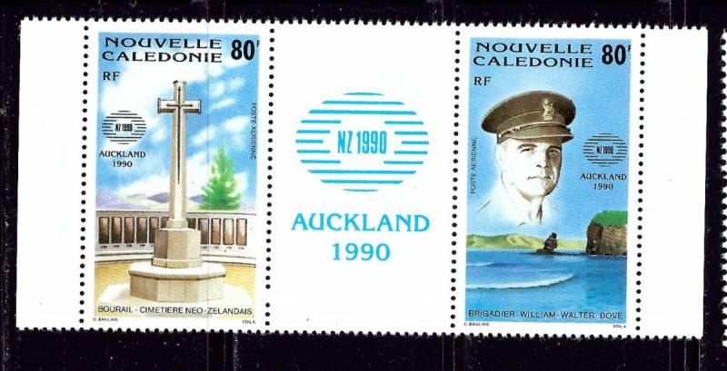 New Caledonia C219a MNH 1990 Pair with label