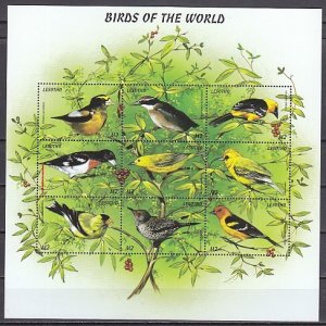 Lesotho. Scott cat. 1183. a-i. Birds of the World sheet. ^