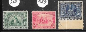 US #328-330   Jamestown Expo (MH) CV $182.50