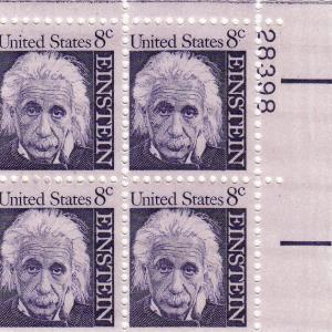 United States #1285 Albert Einstein block of 4, Please see the description