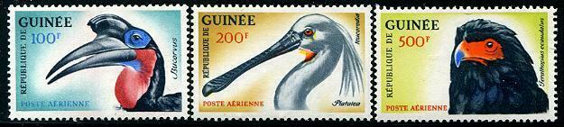 HERRICKSTAMP GUINEA Sc.# C41-43 Birds