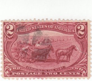 Scott # 286 - 2c Copper Red - Farming in the West - Used -SCV - $2.75 